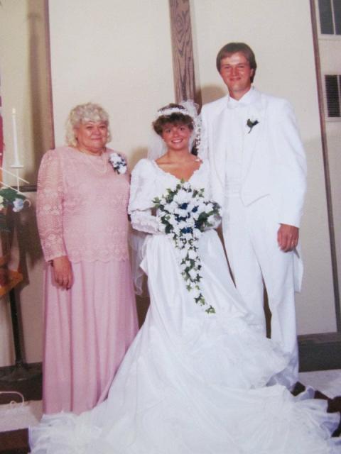 Sheila, Brock and Mommaw at their wedding