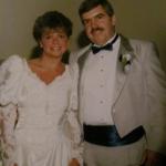 Sheila with her dad on her wedding day Sept 1990