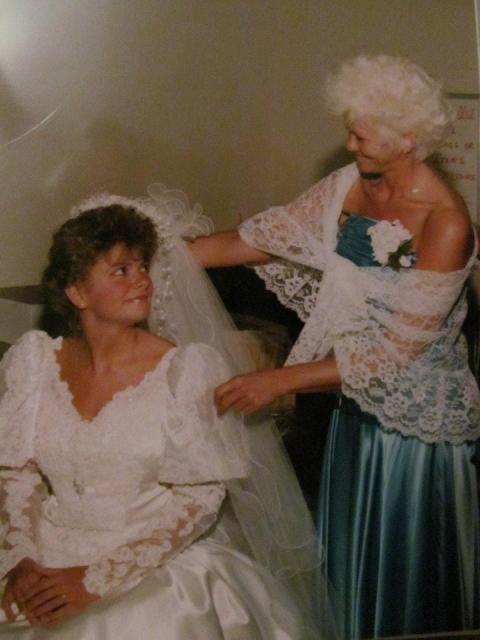 Peggy and Sheila on her wedding day Sept 1990