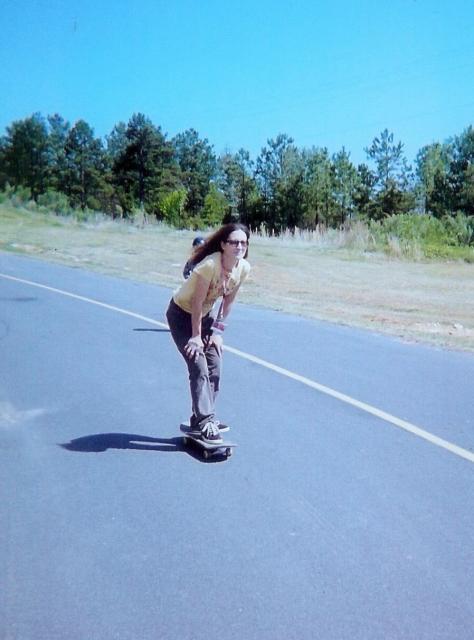 Sarah skateboarding