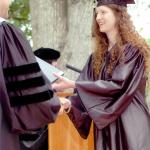 Sarah receiving her college diploma