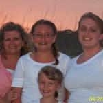 Sheila and her girls at the beach