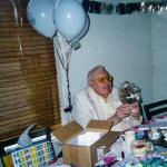 Arnold opening his gifts