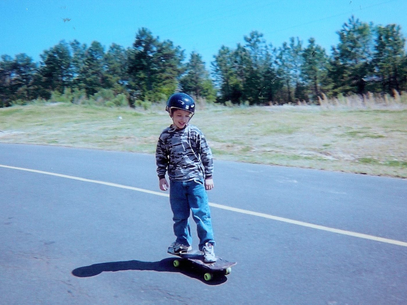 Justin skateboarding