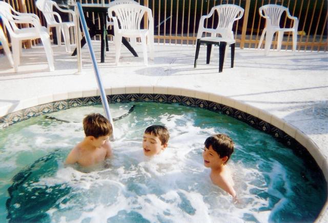 In the hot tub